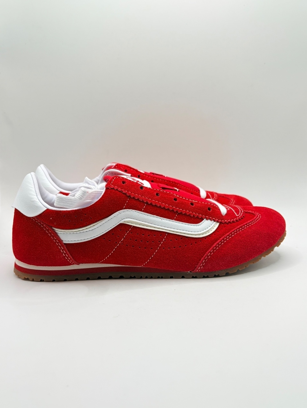 Vans Super Lowpro Red Suede Sneakers Size 10 womens